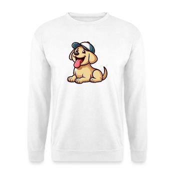 Happy Little Dog with Cap - Labrador - Unisex Sweatshirt - white - Front