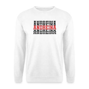 Andreina t-shirt t-shirt gift stacked text - Unisex Sweatshirt - white - Front