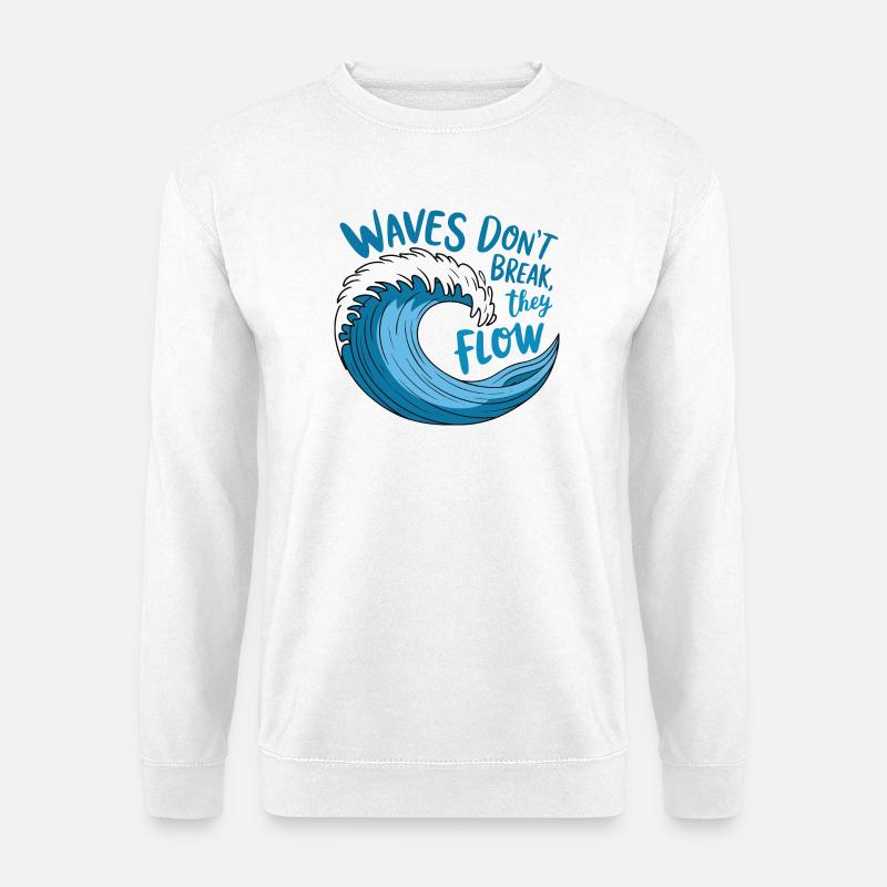 Fließendes Wellendesign - Unisex Pullover - Weiß