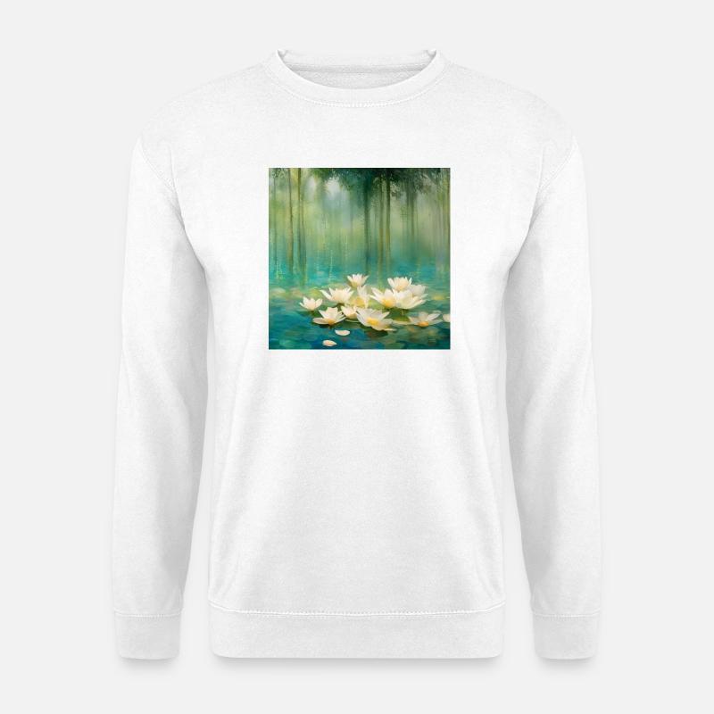 Seerosen - Unisex Pullover - Weiß