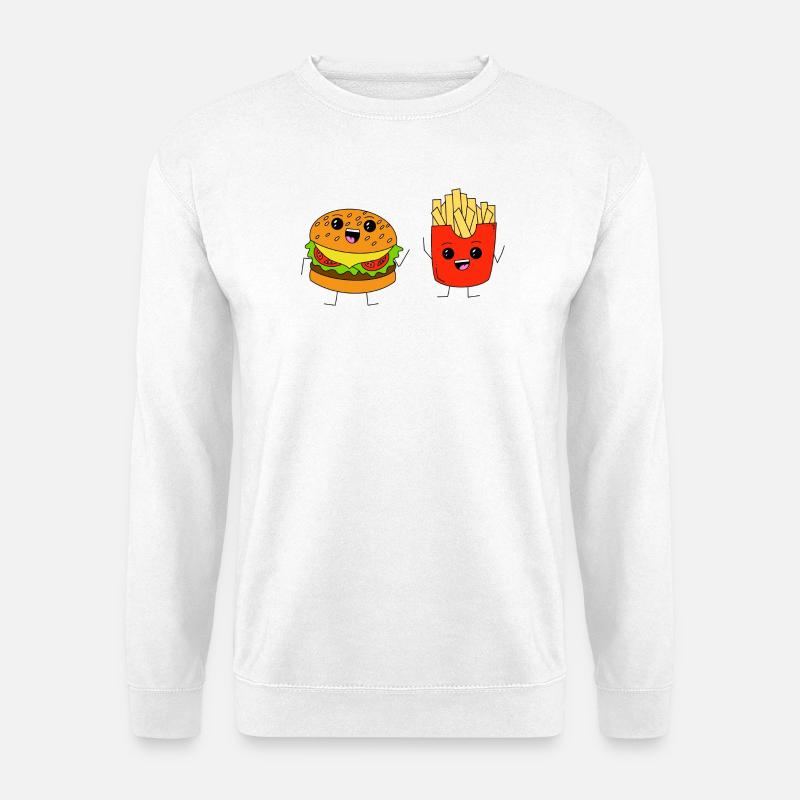 Burger & Fries - Unisex Pullover - Weiß