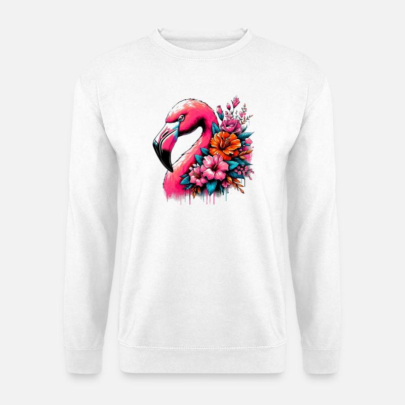 Flamingo - Unisex Pullover - Weiß