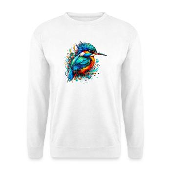 Eisvogel - Unisex Pullover - Weiß - Vorne - Alina (178cm) & Michal (187cm)