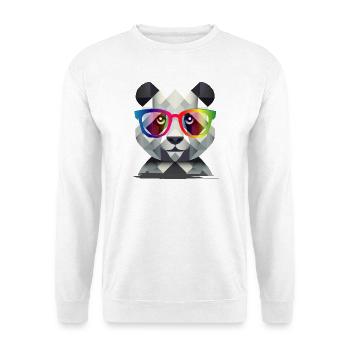 Cool Panda: Geometric style meets colorful - Unisex Sweatshirt - white - Front