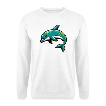 Delfin - Unisex Pullover - Weiß - Vorne - Alina (178cm) & Michal (187cm)