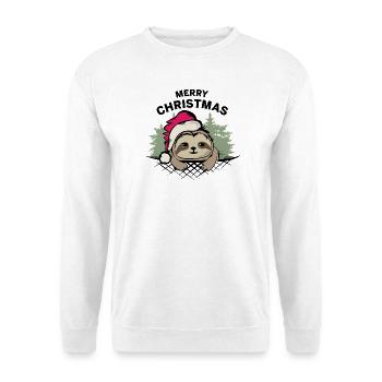 Merry Christmas Sloth Comic Cartoon Christmas - Unisex Sweatshirt - white - Front