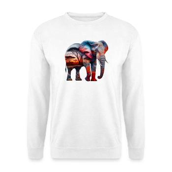 Elefant - Unisex Pullover - Weiß - Vorne