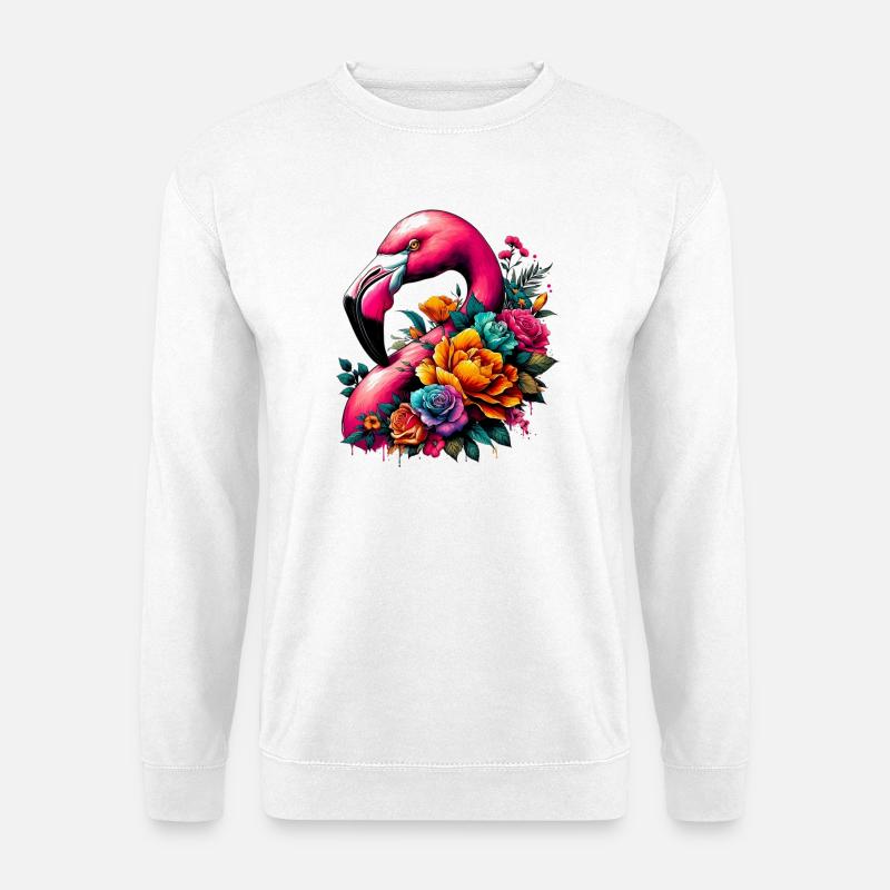 Flamingo - Unisex Pullover - Weiß