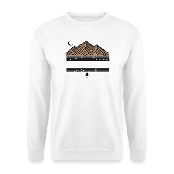 MOUNTAIN COLOR WITH MOON - Unisex Sweatshirt - white - Front