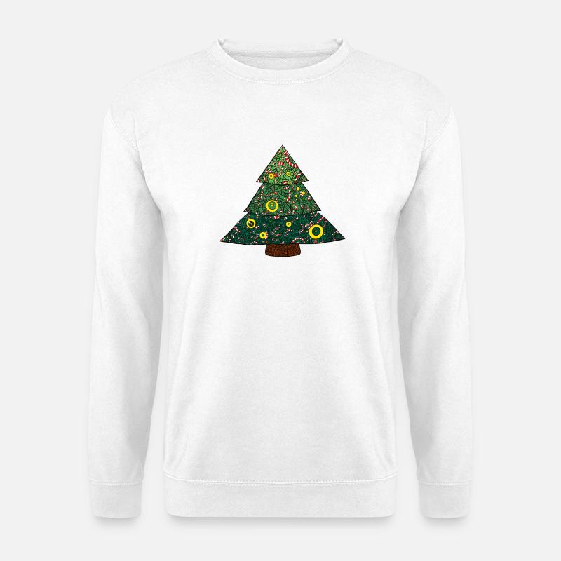 Candy Canes Christmas Tree Mandala - Unisex Sweatshirt - white