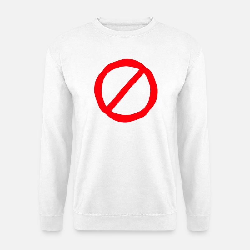 Verbotsschild comic style - Unisex Pullover - Weiß