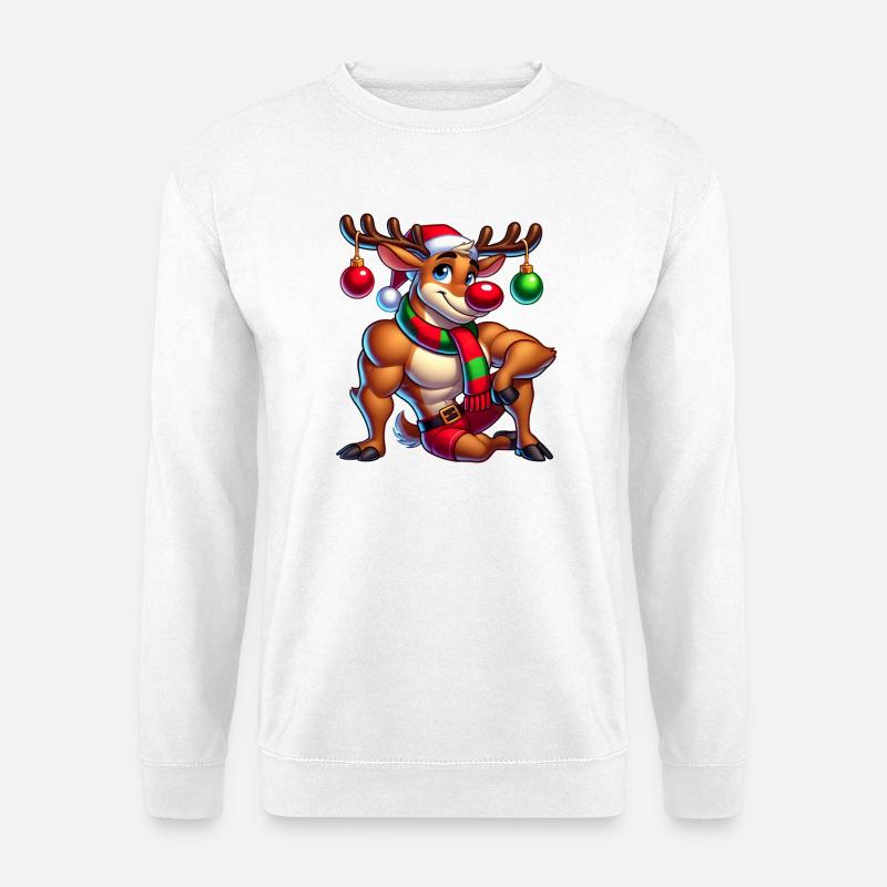Weihnachts-Rentier Rudolf - Unisex Pullover - Weiß