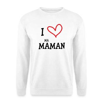 J'aime ma maman - Fête des Mères - Sweat-shirt Unisexe - blanc - Devant