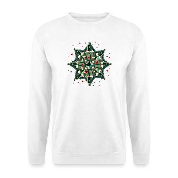 grand poinsettia de style géométrique - Sweat-shirt Unisexe - blanc - Devant