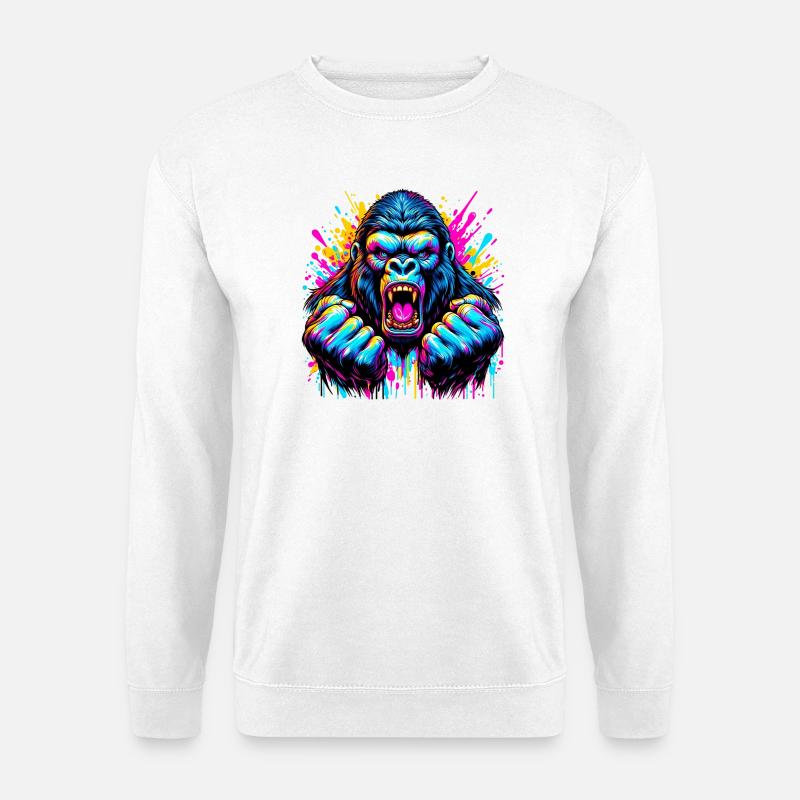 Gorilla - Unisex Pullover - Weiß