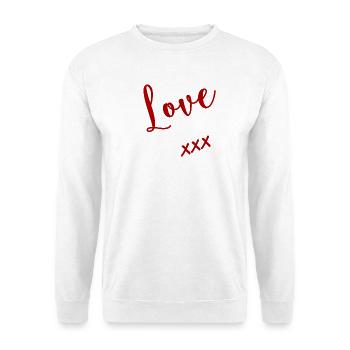 LIEBE. WEIHNACHTEN. VALENTINSTAG. PAAR. GERADE VERHEIRATET. - Unisex Pullover - Weiß - Vorne