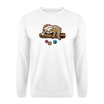 paresseux Père Noël arbre de Noël dessin animé - Sweat-shirt Unisexe - blanc - Devant