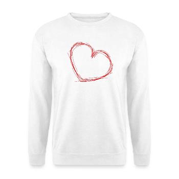 HERZ. WEIHNACHTEN. PAAR. VALENTINSTAG. GERADE VERHEIRATET. - Unisex Pullover - Weiß - Vorne