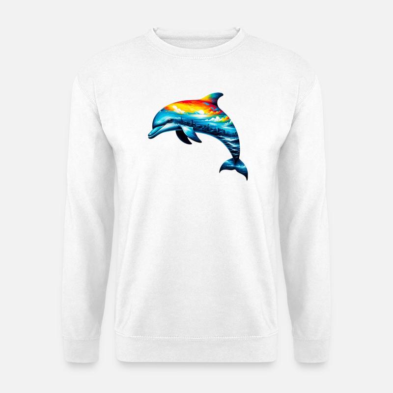 Delfin - Unisex Pullover - Weiß