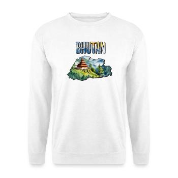 Watercolor Map of Bhutan - Unisex Sweatshirt - white - Front