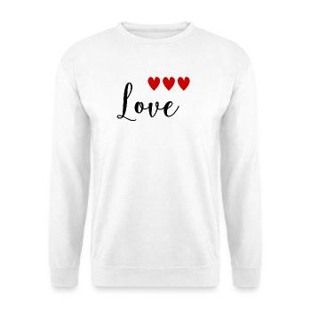 HERZ. WEIHNACHTEN. PAAR. VALENTINSTAG. GERADE VERHEIRATET. - Unisex Pullover - Weiß - Vorne