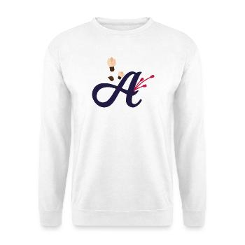 Elegant letter 'A' with flowers - Unisex Sweatshirt - white - Front