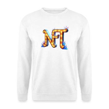 NFT in Lichtern – Leuchtendes Schilderdesign - Unisex Pullover - Weiß - Vorne