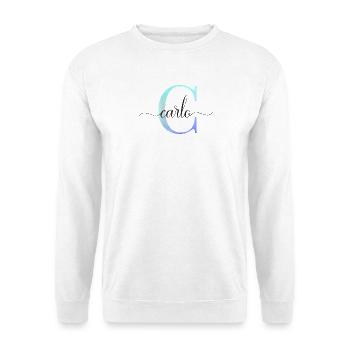 C| Monogramme | Nom | Carlo | Aquarelle - Sweat-shirt Unisexe - blanc - Devant