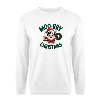 Vache festive Père Noël Design de Noël - Sweat-shirt Unisexe - blanc - Devant
