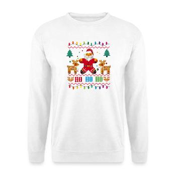 Ugly Christmas Sweater Design-Santa and Reindeer - Unisex Sweatshirt - white - Front