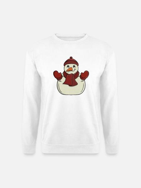 Niedlicher Schneemann Wintersaison - Unisex Pullover - Weiß