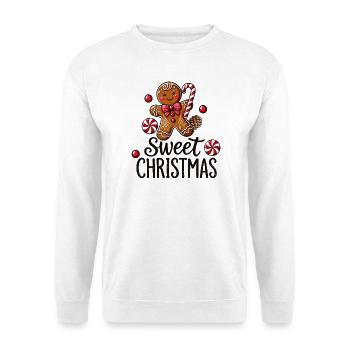 Joyeux bonhomme en pain d’épice avec canne à sucre - Sweat-shirt Unisexe - blanc - Devant
