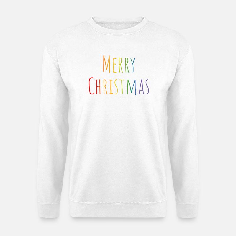 Merry Christmas regenbogen - Unisex Pullover - Weiß