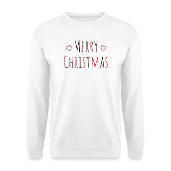 Weihnachten Merry christmas herz rot schwarz - Unisex Pullover - Weiß - Vorne