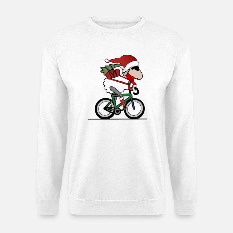 Weihnachten auf dem Fahrrad - Unisex Pullover - Weiß