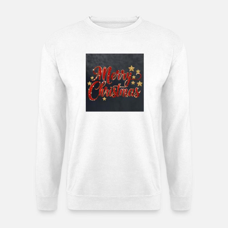Glitzerndes Merry Christmas Script - Unisex Pullover - Weiß