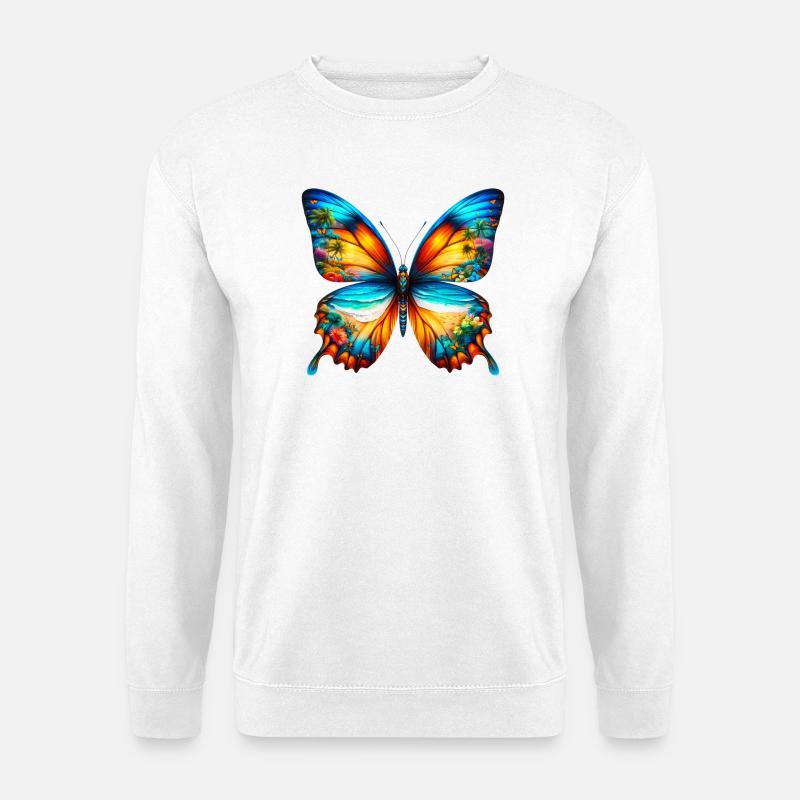 Schmetterling - Unisex Pullover - Weiß