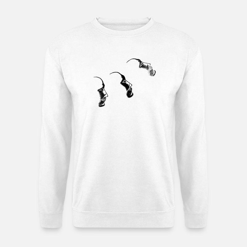 Köpfe - gezeichnet - Unisex Pullover - Weiß