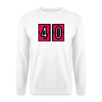 40. 40 ANS. 40e ANNIVERSAIRE. ANNIVERSAIRE 40 ANS. - Sweat-shirt Unisexe - blanc - Devant
