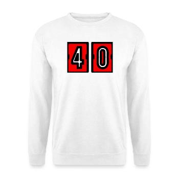40. 40 ANS. 40e ANNIVERSAIRE. ANNIVERSAIRE 40 ANS. - Sweat-shirt Unisexe - blanc - Devant