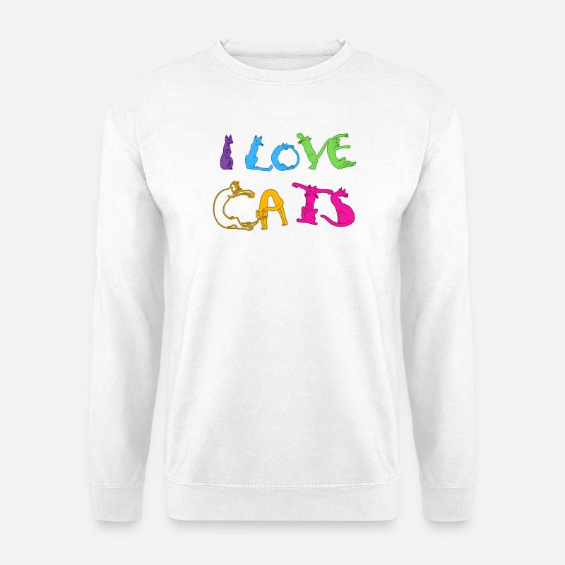 Ich liebe Katzen - Unisex Pullover - Weiß
