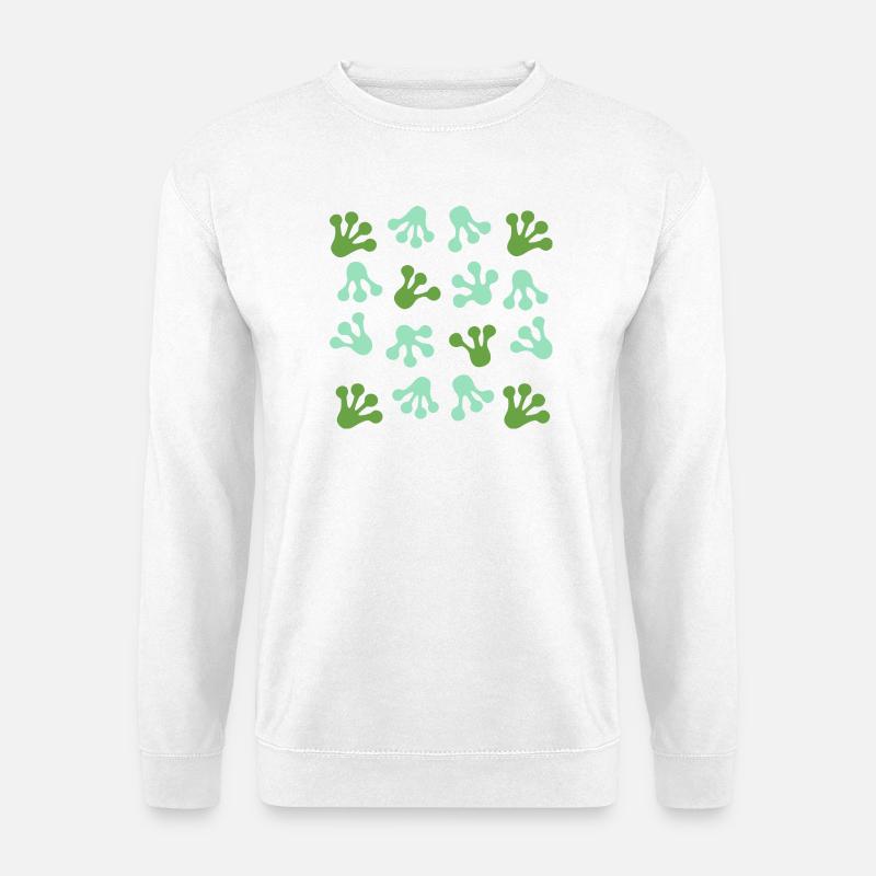 Froschfüße Abdrücke L Froschpfoten-Abdruck - Unisex Pullover - Weiß
