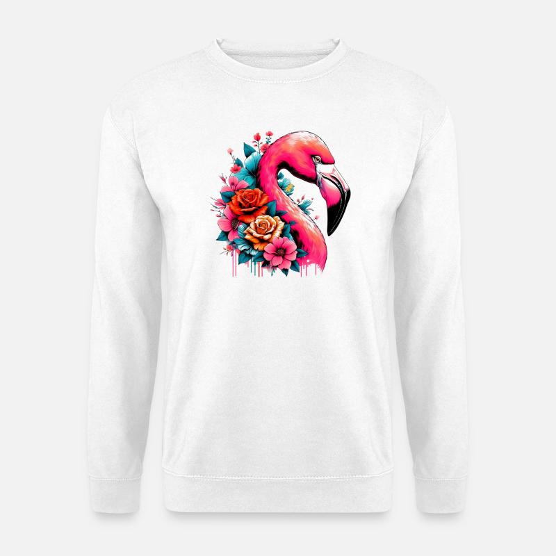 Flamingo - Unisex Pullover - Weiß