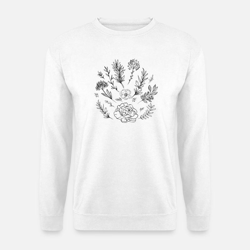 Blumen Skizze - Unisex Pullover - Weiß