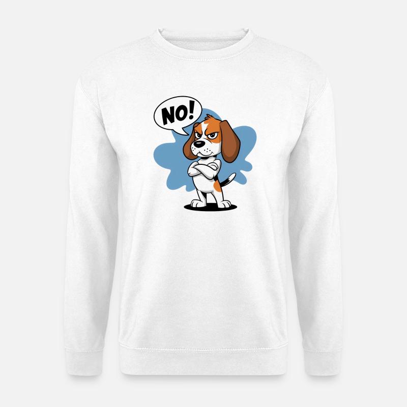 Ausdrucksstarke Beagle Cartoon Illustration - Unisex Pullover - Weiß