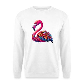 Flamingo - Unisex Pullover - Weiß - Vorne