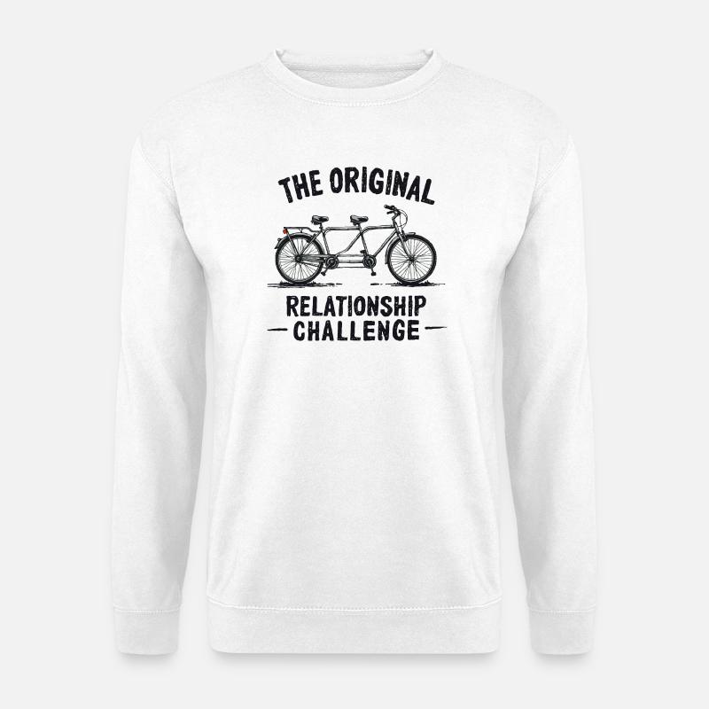 Tandem Challenge Funny Bicycle Design - Unisex Sweatshirt - white