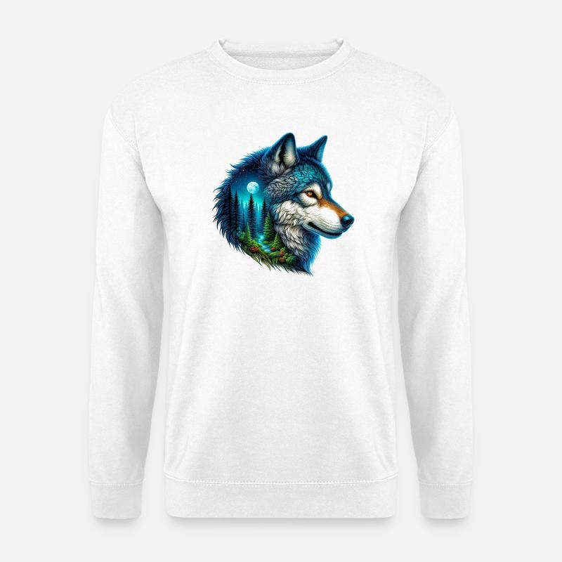 Wolf - Unisex Pullover - Weiß