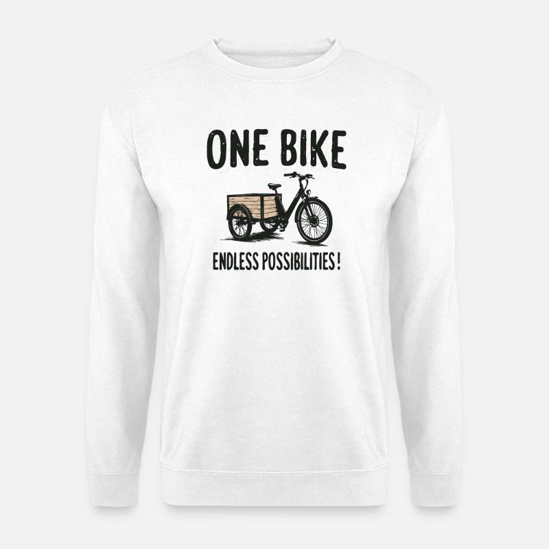 Cargo Bike Lastenfahrrad unendliche Möglichkeiten - Unisex Pullover - Weiß