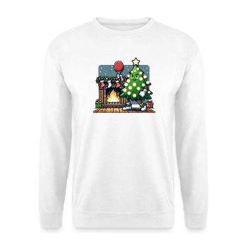 Tischtennis Weihnachtsbaum Kostüm Tannenbaum - Unisex Pullover - Weiß - Vorne